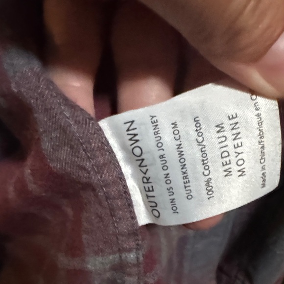 Outerknown Burgundy and Blue Plaid Shirt - Picture 5 of 8